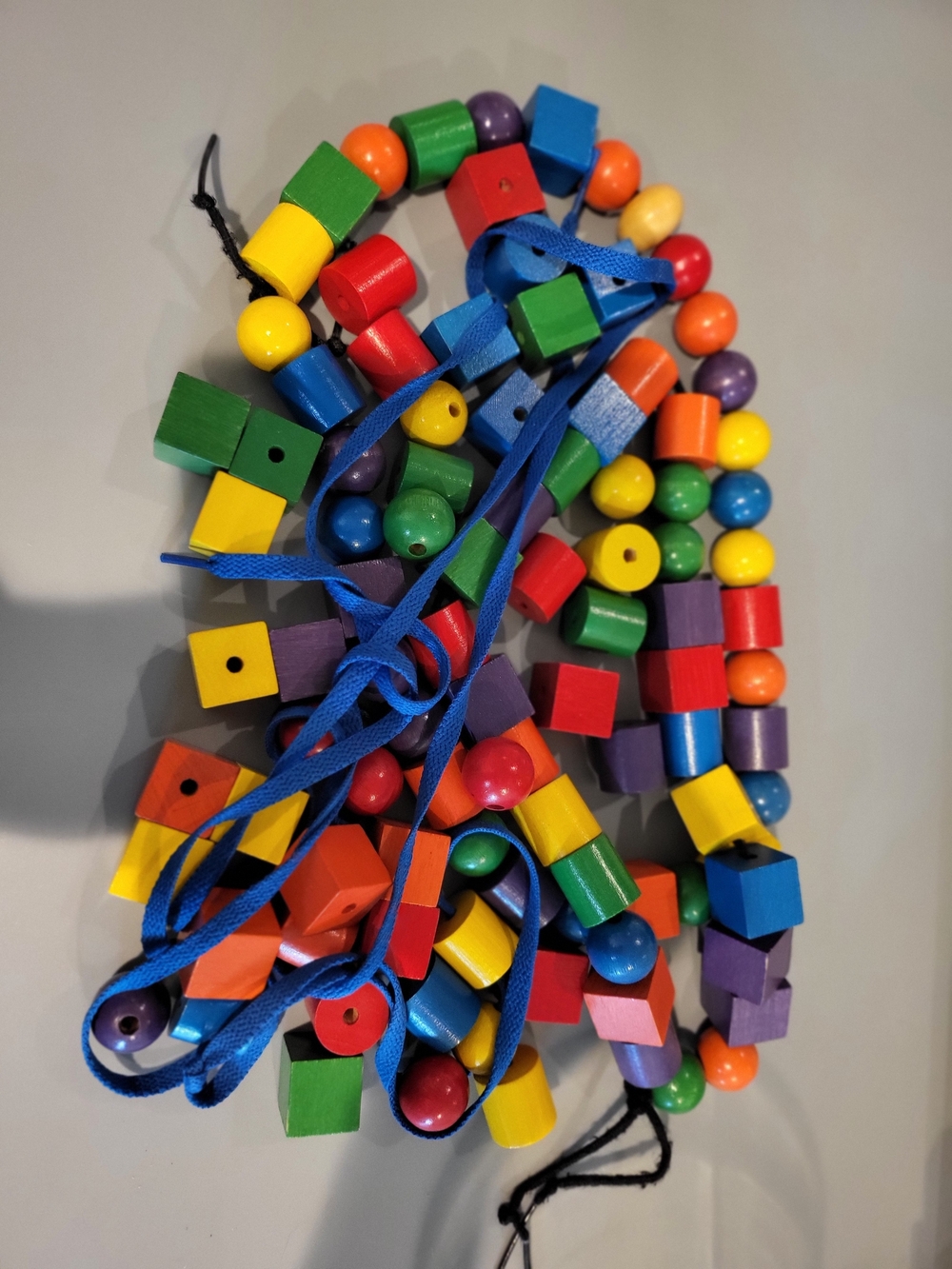 Colorful Wooden Bead Lacing Toy for Kids - Multicolor